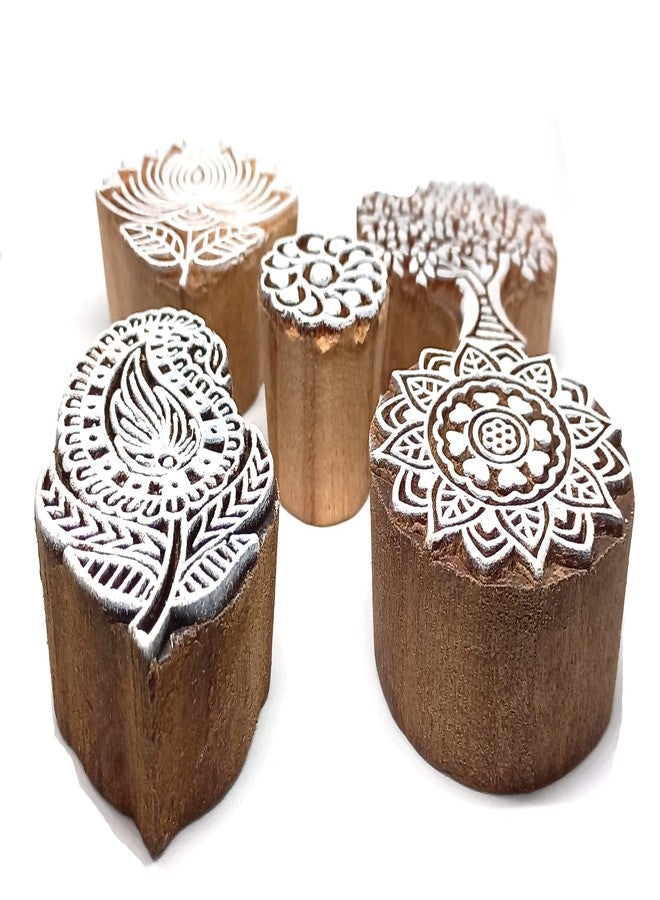 MasterLock P-5 Wooden Febric Stamps Elephant Peacock Sparrow Printing Blocks - Image 3